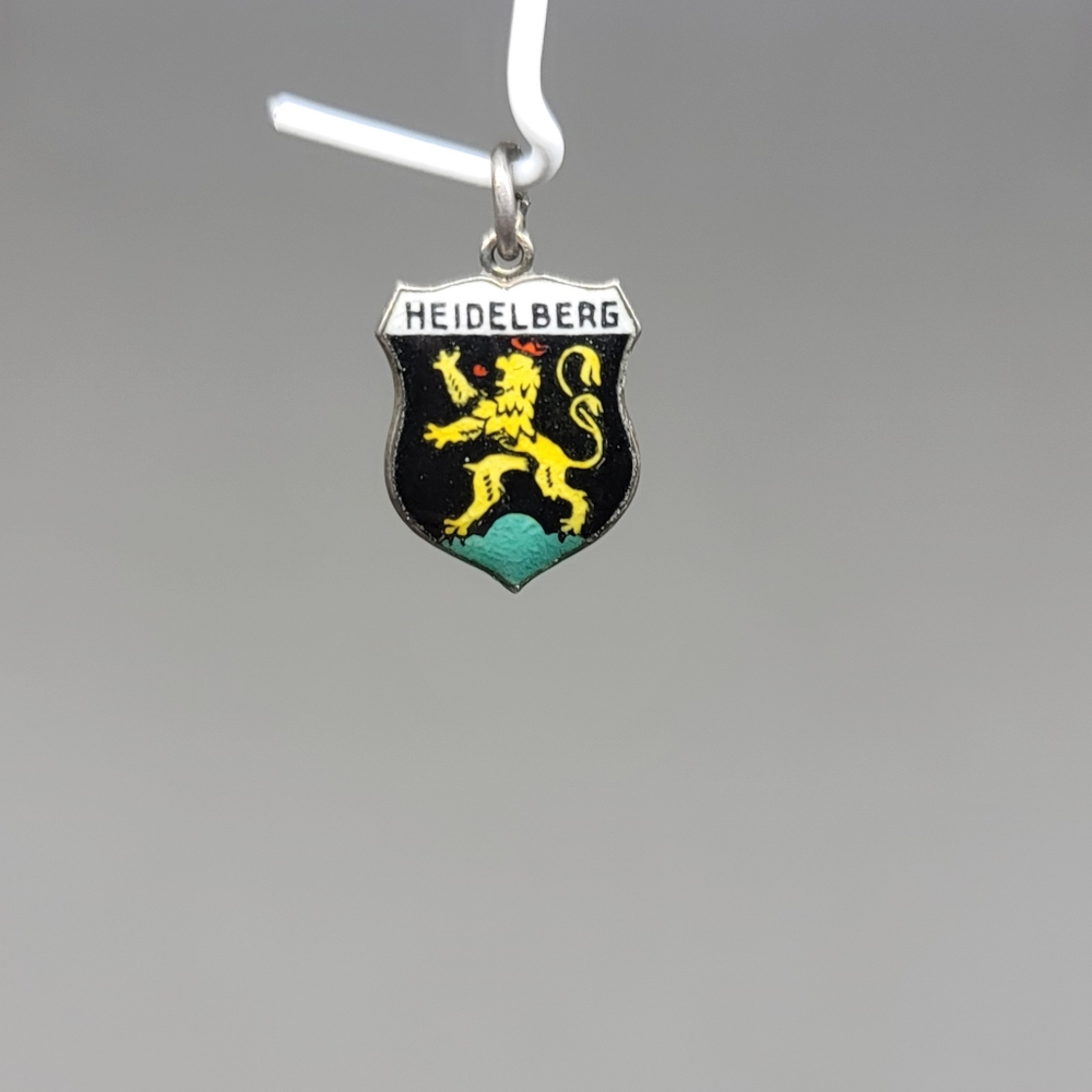 Heidelberg Enameled Travel Shield Silver Charm By Reu